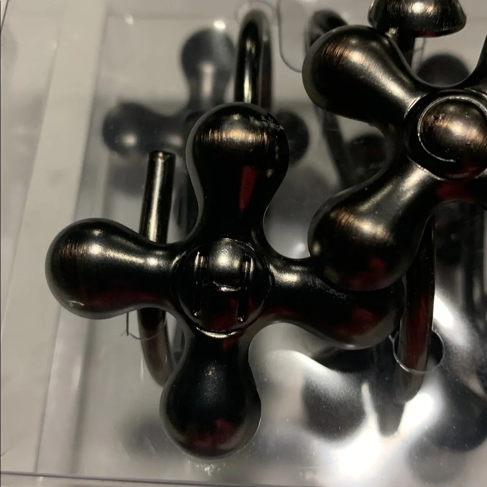Water Tap Shower curtain hooks 12 pack Hot & Cold Metal hooks NEW Unique & Rare